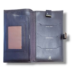 Vintage Cowhide English Leather Passport Travel Wallet